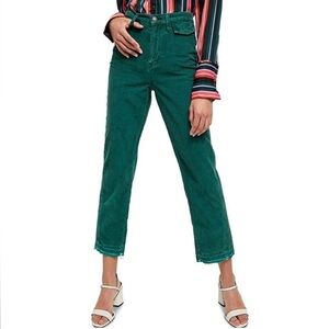 Free People Aces Straight Leg Corduroy Pants Pine Green “FREE Gift W/purchase”
